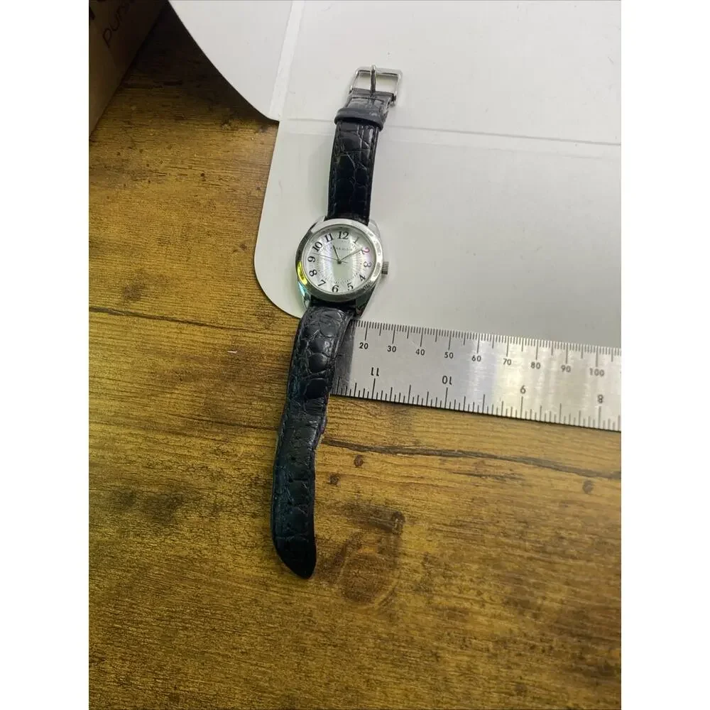 Anne Klein Womens Silver Black Band Watch New Battery